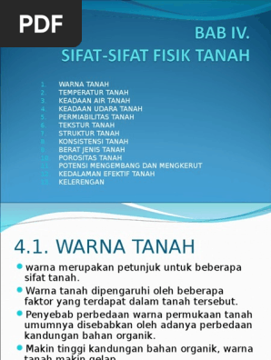 Bab Iv Sifat Sifat Fisik Tanah