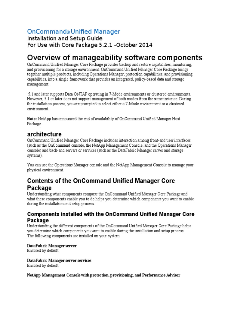 OnCommand Unified Manager DFM-Opration | PDF | Computer Network ...
