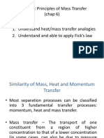 Lecture 1: Principles of Mass Transfer (Chap 6) Outcomes: 1. Understand Heat/mass Transfer Analogies 2. Understand and Able To Apply Fick's Law