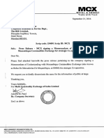 MCX and Mozambique Commodities Exchange Sign MoU For Strategic Co-Operation (Company Update)