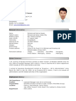 Resume Muhammad Nazmul Hasan: Address: House # 20, Road # 3/A