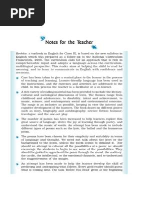 Download Ncert Book Class 9 English Beehive Chapters - 