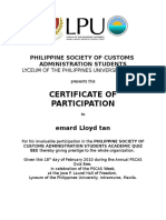 Certificate of Participation Quiz