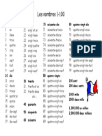 French Numbers Handout 1-100