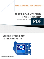 6 Week Summer Internship: Shri Mata Vaishno Devi University