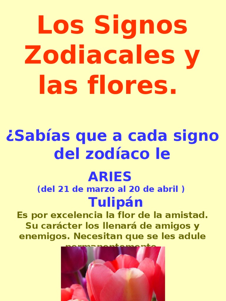 Flores por signo zodiacal | PDF | Zodíaco | Símbolos estrella