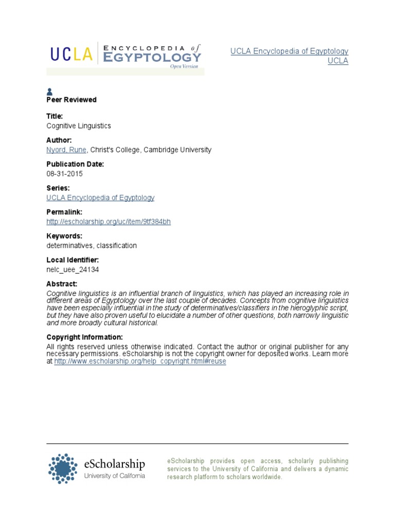 Cognitive Linguistics PDF | PDF | Linguistics | Concept