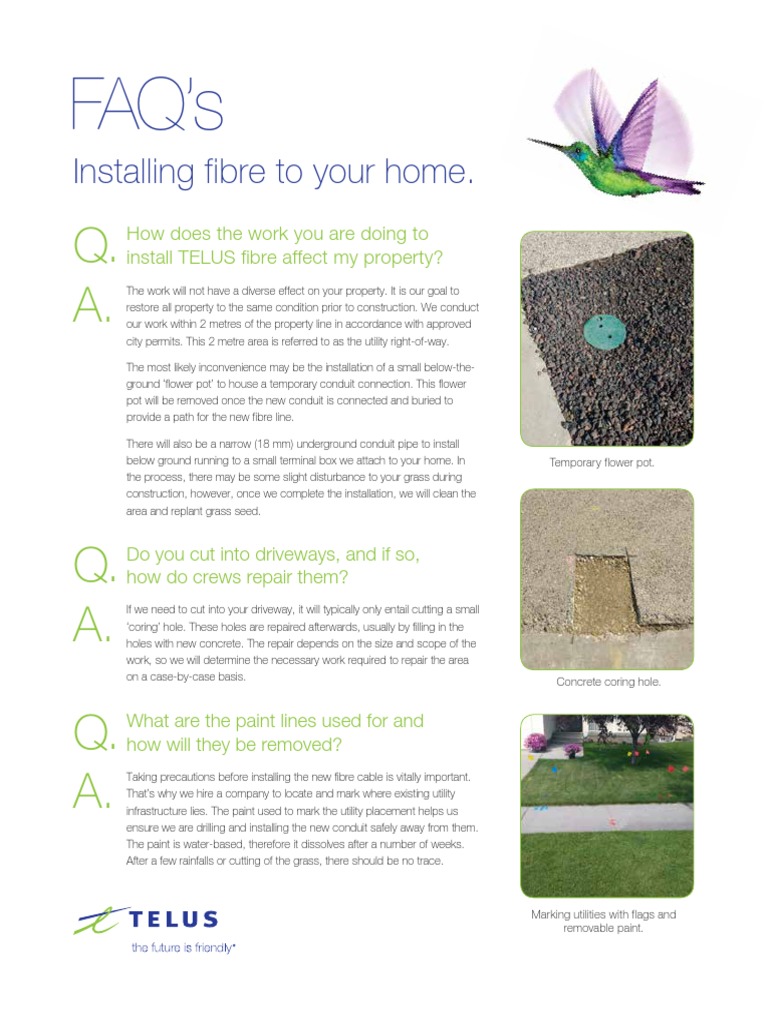 TELUS Fibre Installation FAQ | PDF | Industries | Nature