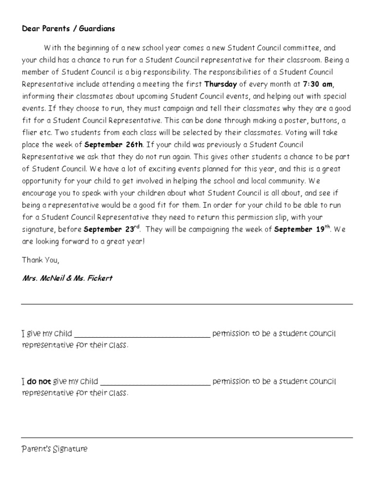 Student Council Representative Info | PDF