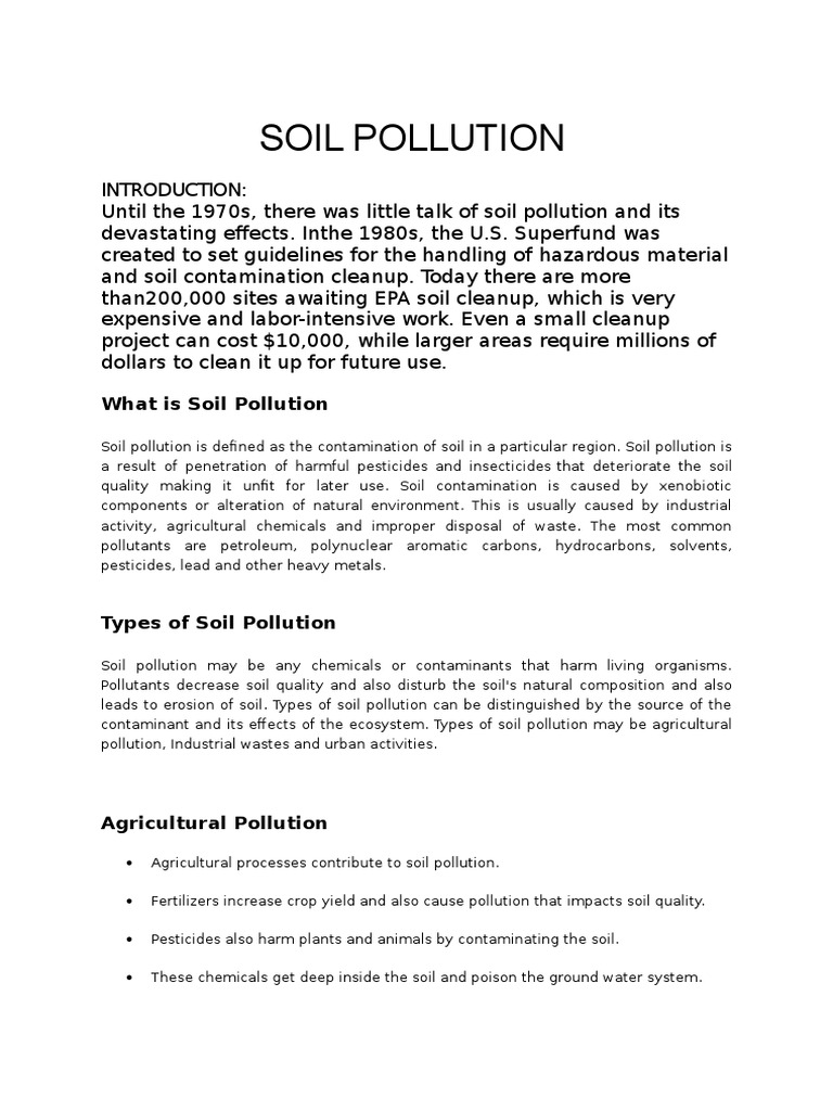 soil pollution assignment pdf