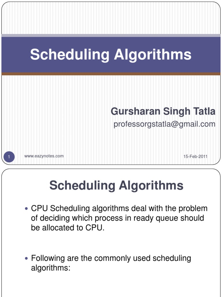 scheduling algorithms research paper