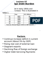 Foreign Debt Burden: This Was Started in Early 1950s and Continued To Increase. This Is Illustrated in Table 1