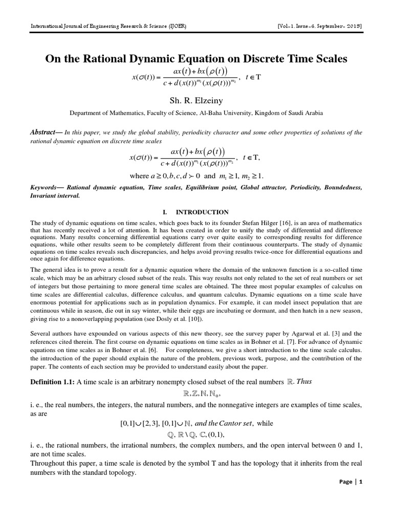 Engineering Journal::On The Rational Dynamic Equation On Discrete Time ...