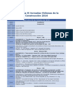 Programa II Jornadas Chilenas de La Construcción 2016
