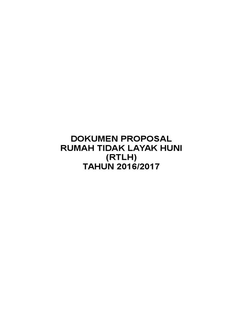 Proposal RTLH 2017 20 RTLH | PDF