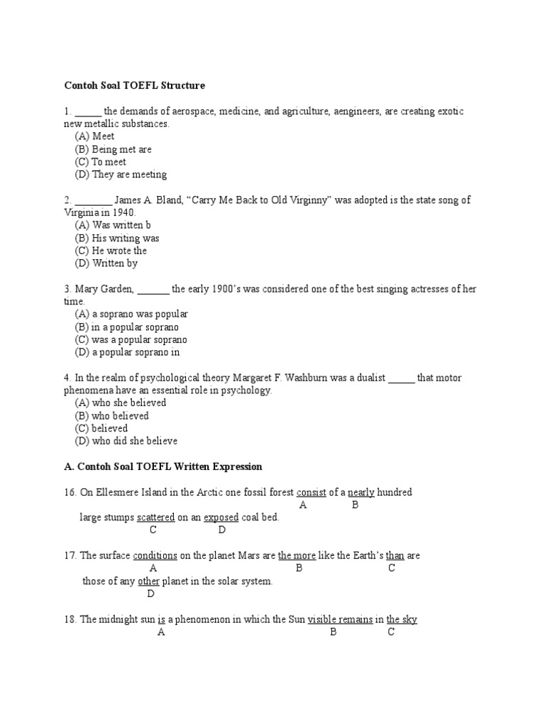 Soal Toefl Itp Dan Pembahasannya Pdf - dolnbella