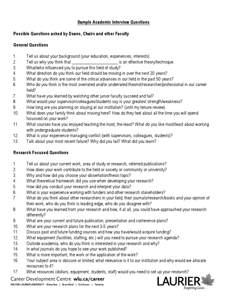 interview questions to ask for a research project