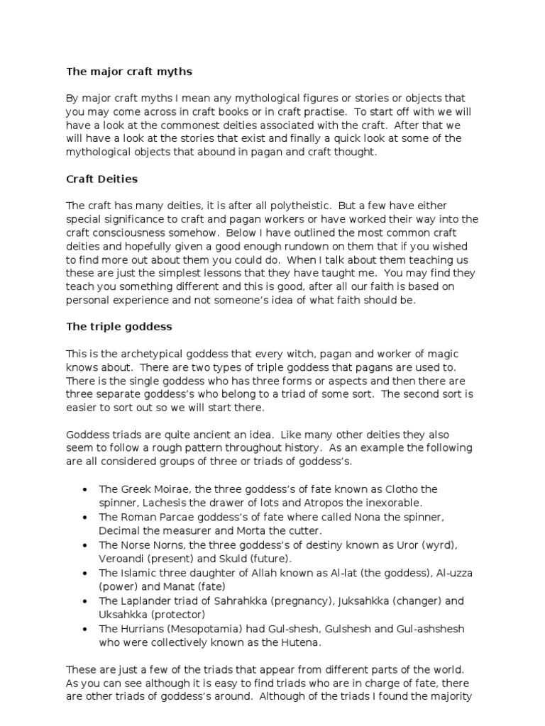 Basic Wicca Lesson 3 | PDF | Witchcraft | Goddess