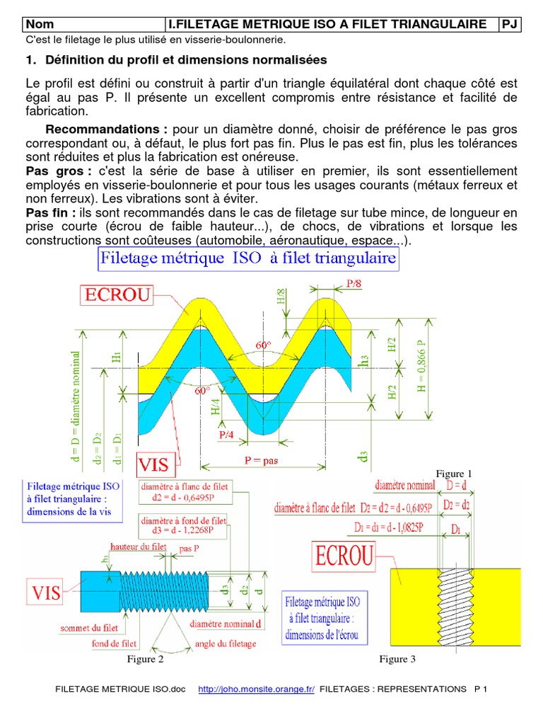 FILETAGE METRIQUE ISO.pdf | Outil de tour | Usinage