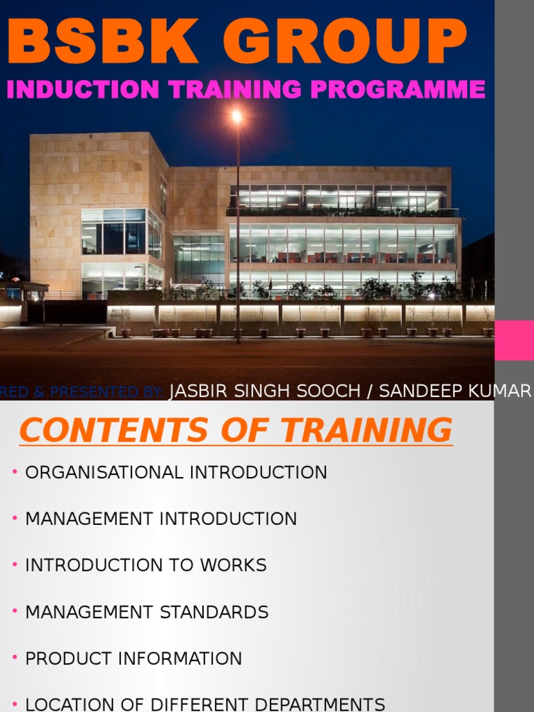 BSBK Group Induction Training Overview | PDF | Metal Fabrication | Pump