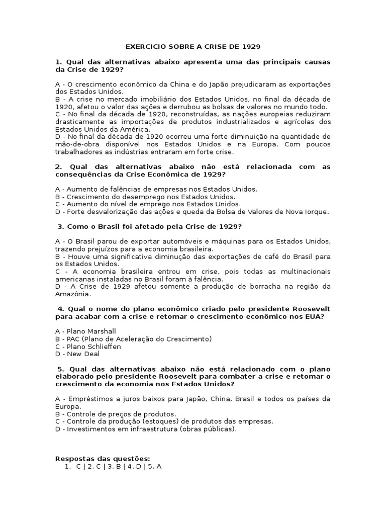 Question Problématisée Crise De 1929 Corrigé