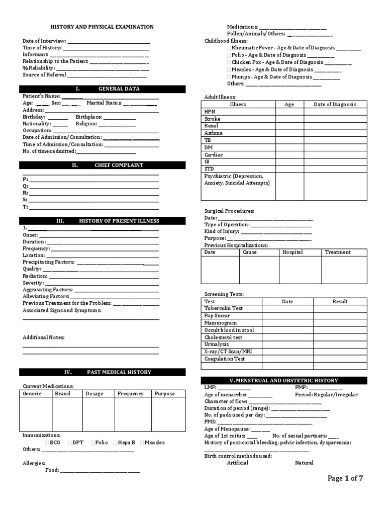History and Physical Examination PDF Anatomical Terms Of Motion