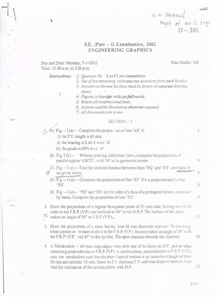 EGD Drawing Instructions and Projections | PDF