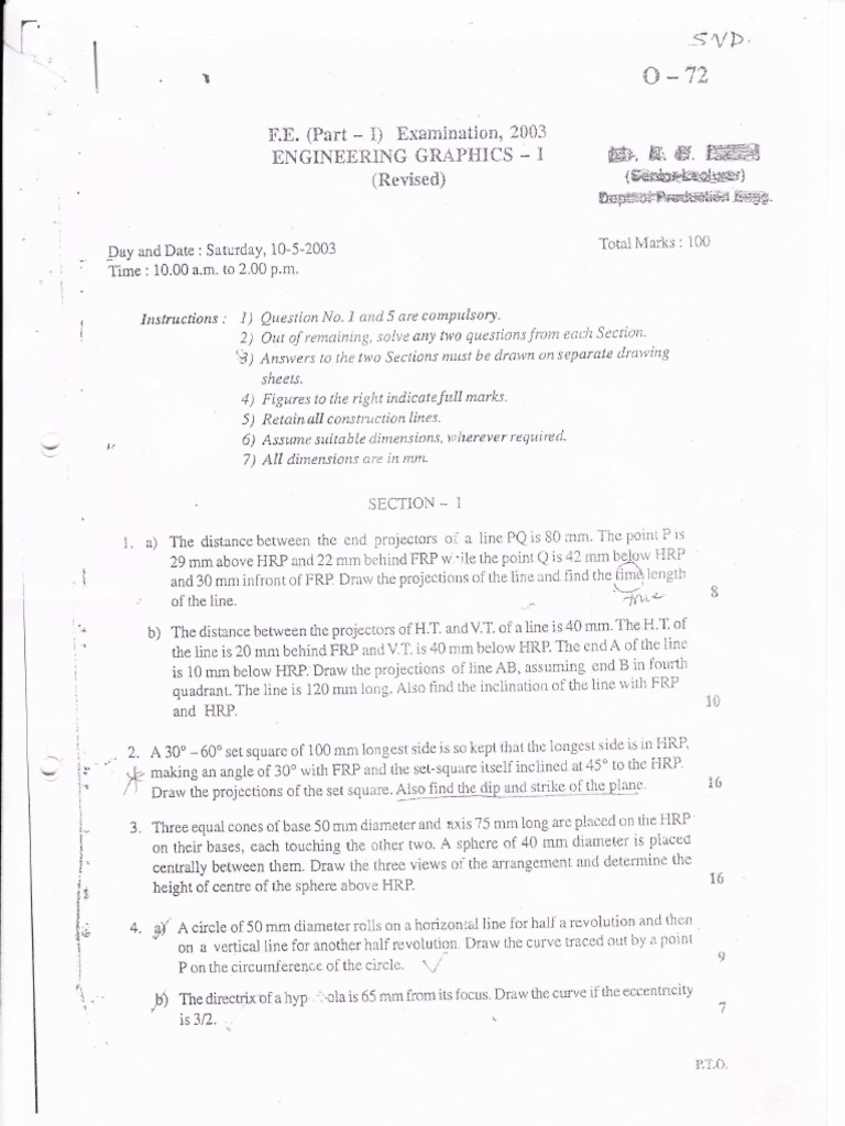Engineering Examination Instructions | PDF | Teaching Mathematics