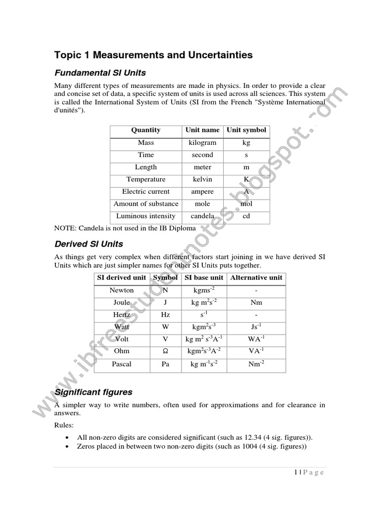 SI Units and Measurement Uncertainties | PDF | Euclidean Vector ...