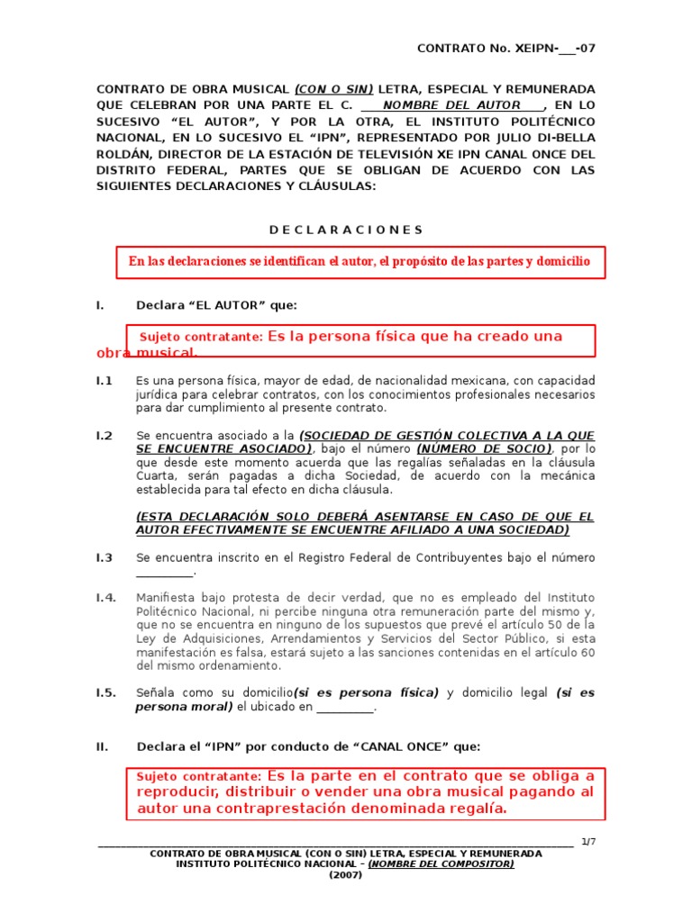 Contrato de edición de obra musical Pagos Impuestos