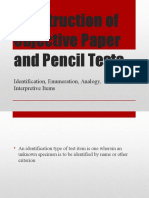 Construction of Objective Paper and Pencil Tests: Identification, Enumeration, Analogy, Interpretive Items