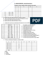 Lista de Exercícios 1 - Estatística - UNIFEI PDF
