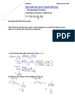 Unit 2: Derivatives and Applications: The Derivative Function