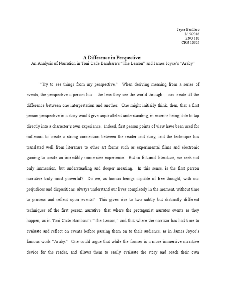 Perspective essay writing picture