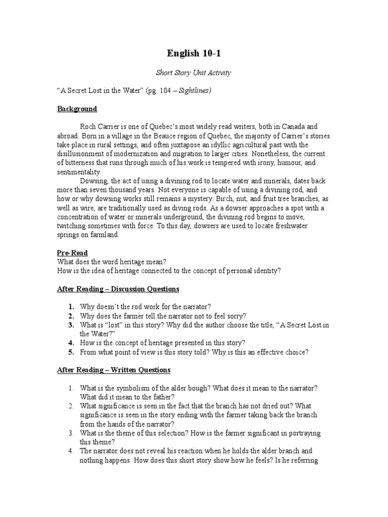 A Secret Lost in The Water | PDF | General Fiction