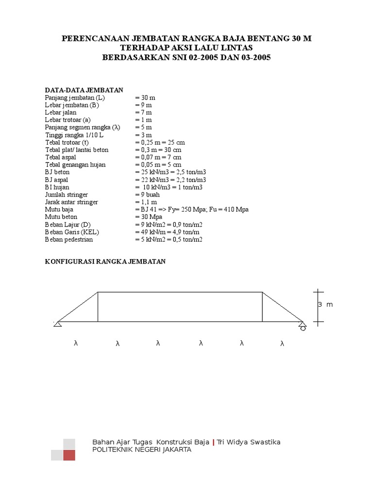 Tata Cara Perancangan Jembatan Rangka Baja Pdf
