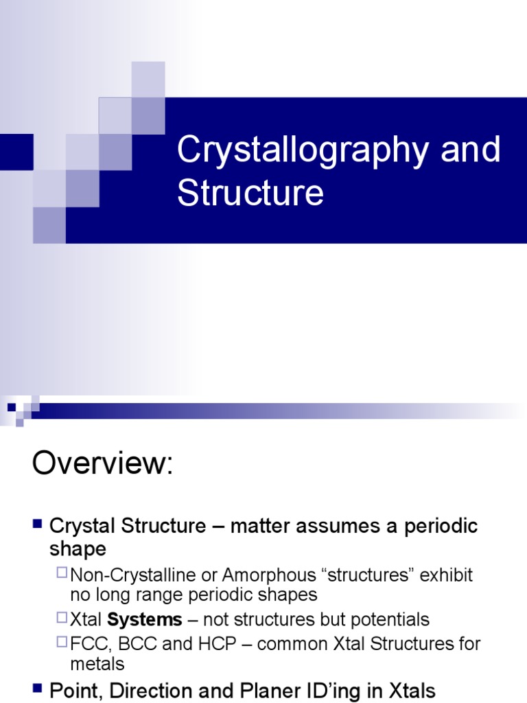 Crystallography and Structure - Ch3F10-2 | PDF | Crystal Structure ...