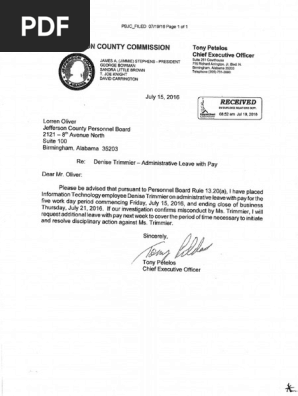 Jefferson County Trimmier Termination Documents | PDF