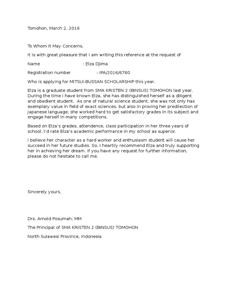 Contoh Surat Rekomendasi Untuk Beasiswa Turki - Nusagates
