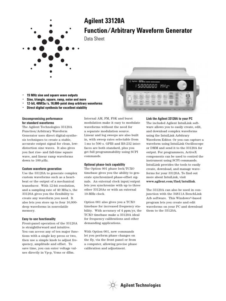 HP 33120A Data Sheet #5968-0125EN | Frequency Modulation | Modulation