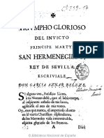 Triumpho Glorioso Del Invicto Principe Martyr San Hermenegildo Rey de Sevilla