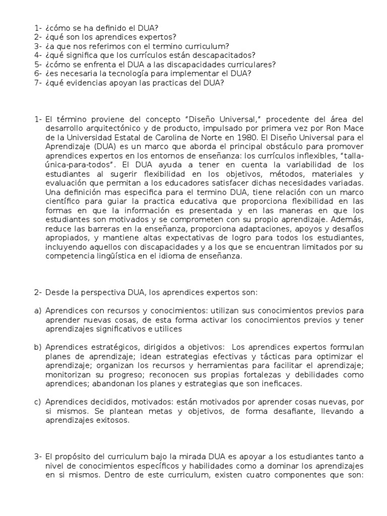 ¿Cómo Se Ha Definido El DUA | PDF | Plan de estudios | Pedagogía