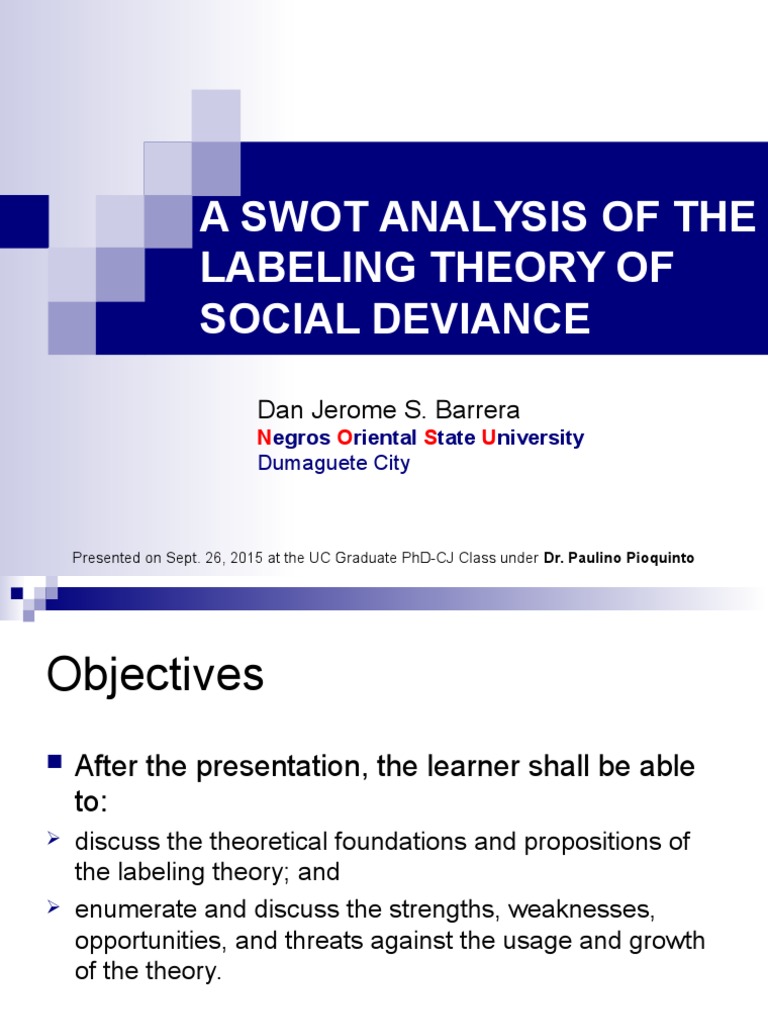 Labeling Theory Swot Analysis | PDF | Deviance (Sociology) | Criminology