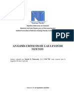 Análisis Critico de Las Leyes de Newton