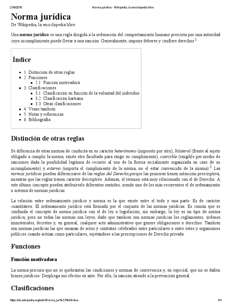 Norma Jurídica Wikipedia, La Enciclopedia Libre