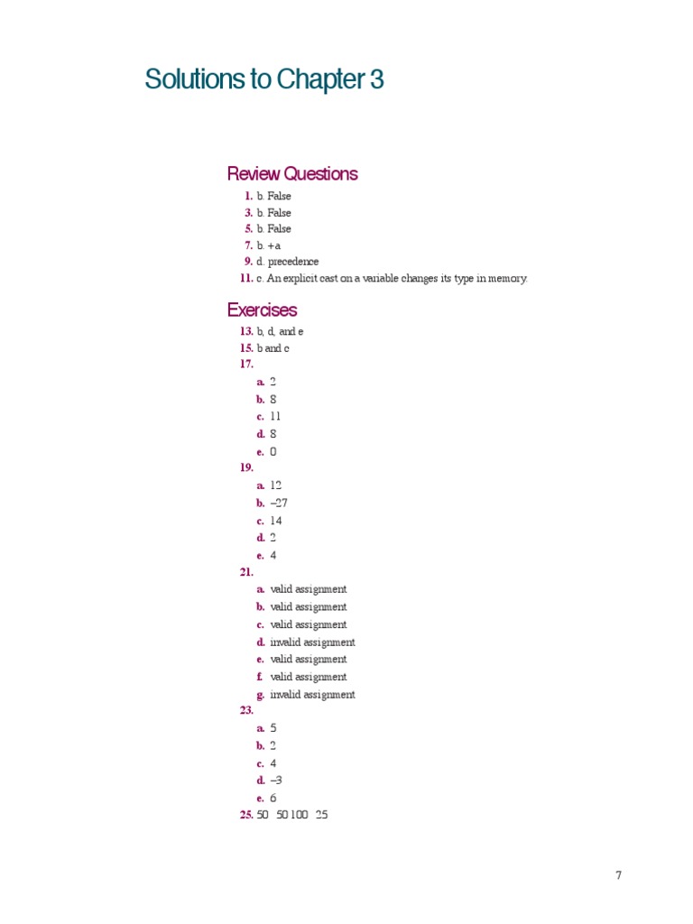 Solutions To Chapter 3: Review Questions | PDF