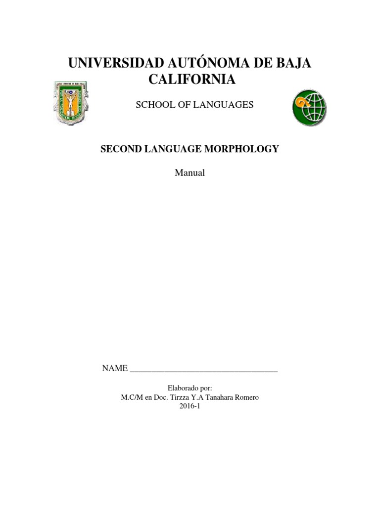 MANUAL Morphology 20161 PDF Adjective Adverb