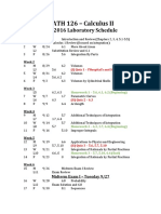 MATH 126 - Calculus II: Fall 2016 Laboratory Schedule