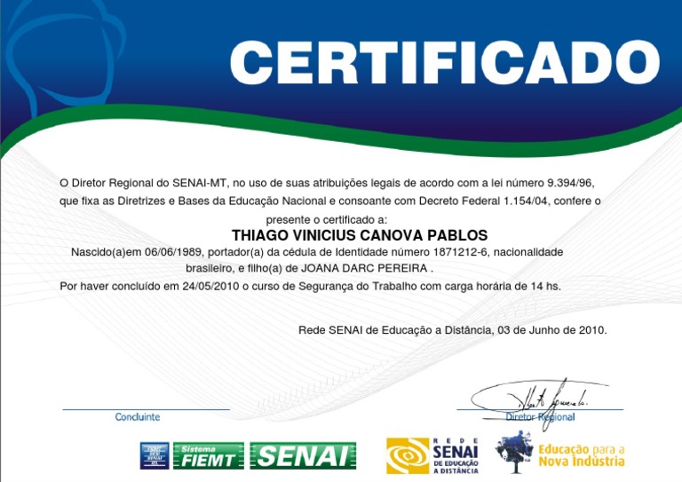 Certificado Pdf Brasil Formação Complementar