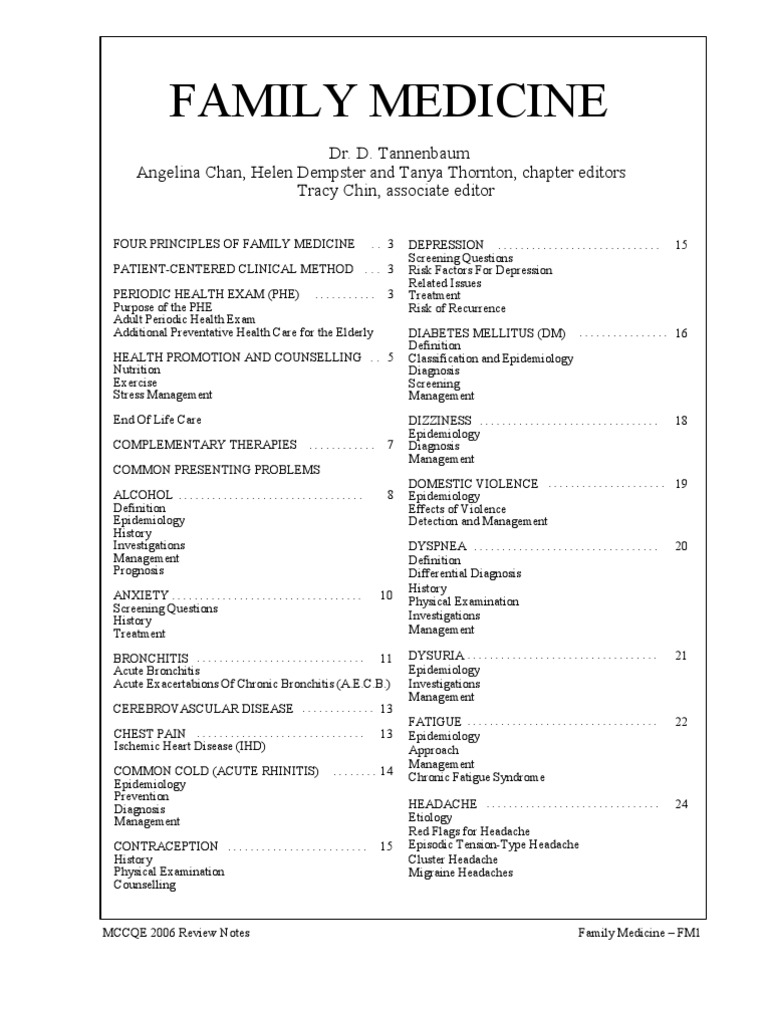 Family Medicine | PDF | Bronchitis | Alcoholism